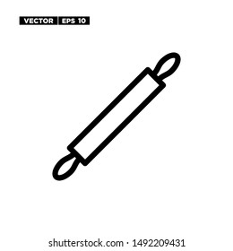 Rolling pin icon flat style