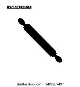 Rolling pin icon flat style
