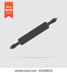 Rolling pin icon in flat style isolated on grey background. For your design, logo. Vector illustration.