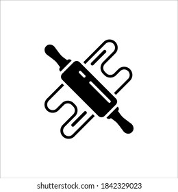 rolling pin icon glyph style design