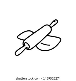 rolling pin icon, illustration line art design