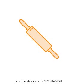 Rolling pin icon, illustration line art design