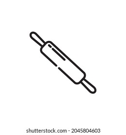 Rolling pin icon, illustration line art design.