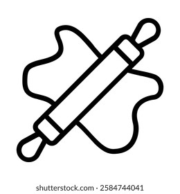 Rolling Pin icon illustration in line style. Perfect for website mobile app presentation. Suitable for any user interface and user experience