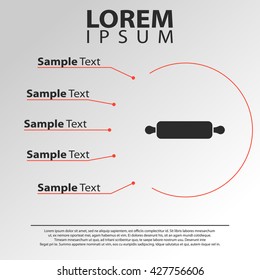 rolling pin icon. rolling pin infographics template
