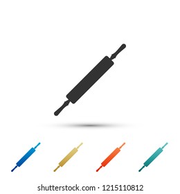 Rolling pin icon isolated on white background. Set elements in colored icons. Flat design. Vector Illustration