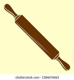 Rolling pin icon isolated on white background. Vector illustration