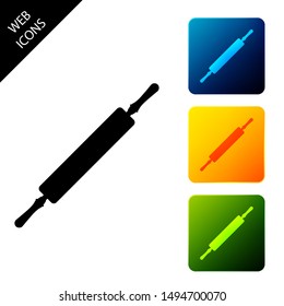 Rolling pin icon isolated. Set icons colorful square buttons. Vector Illustration