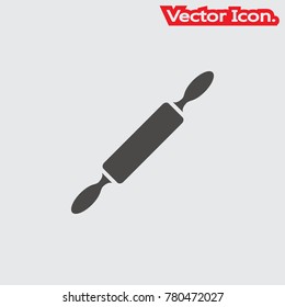 Rolling pin icon isolated sign symbol and flat style for app, web and digital design. Vector illustration.