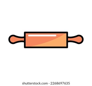 rolling pin icon isolated white background