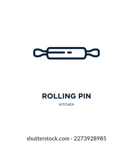 rolling pin icon from kitchen collection. Thin linear rolling pin, bakery, traditional outline icon isolated on white background. Line vector rolling pin sign, symbol for web and mobile