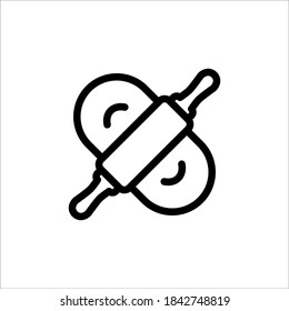 rolling pin icon line art design