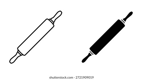 Rollendes Pin-Symbol. Linie mit editierbarem Strich und flach für Web