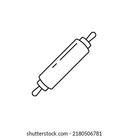 Rolling pin icon in line style icon, isolated on white background
