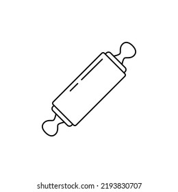 Rolling pin icon in line style icon, isolated on white background