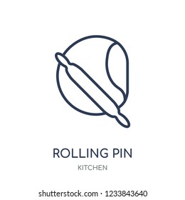 Rolling pin icon. Rolling pin linear symbol design from Kitchen collection. Simple outline element vector illustration on white background