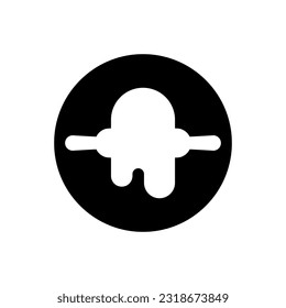 Rolling pin icon, logo isolated on white background