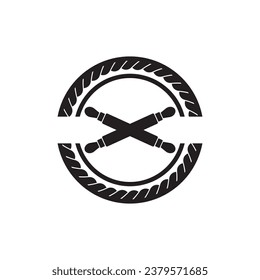 rolling pin icon logo vector design template illustration