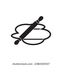 rolling pin icon logo vector design template illustration