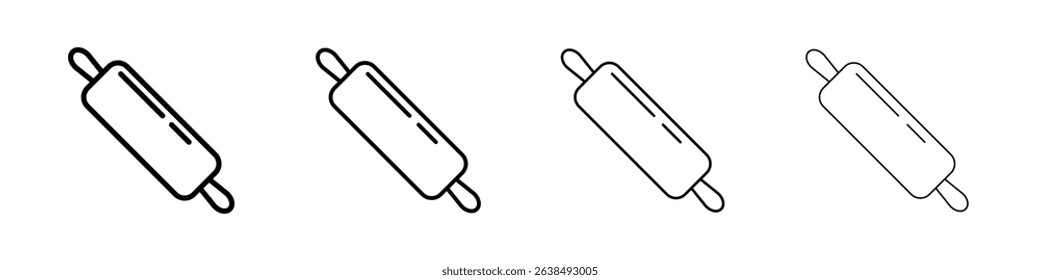 rolling pin icon Outline sign symbol set
