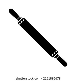 Icono de pasador de rodadura. Roll. Silueta negra. Vista frontal. Ilustración gráfica plana vectorial simple. Objeto aislado sobre un fondo blanco. Aislar.
