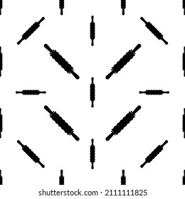 Rolling Pin Icon Seamless Pattern, Dough Rolling Equipment Vector Art Illustration