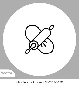 Rolling pin icon sign vector,Symbol, logo illustration for web and mobile