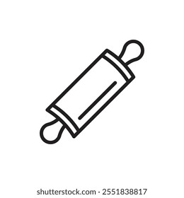 Rolling pin icon Simple thin outline