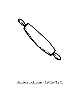 rolling pin icon. sketch isolated object.