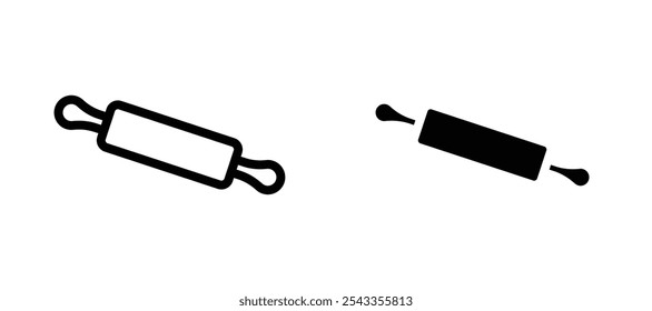 Rolling pin icon symbol collection on white background.