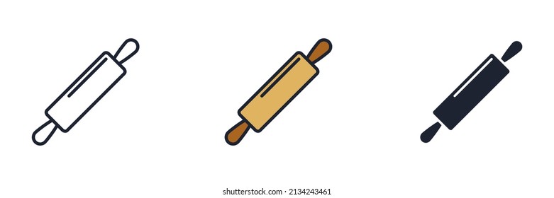 rolling pin icon symbol template for graphic and web design collection logo vector illustration