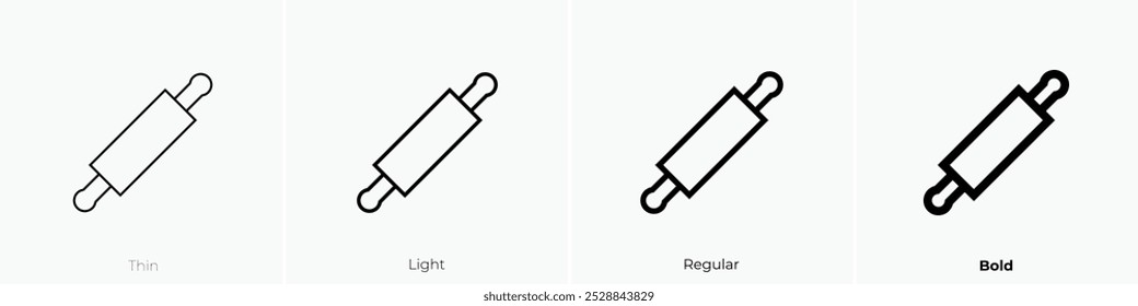 rolling pin icon. Thin, Light Regular And Bold style design isolated on white background