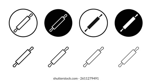 rolling pin icon Thin line art collection