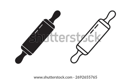 Rolling pin icon with transparent background