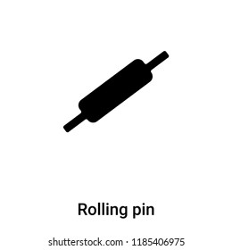 Rolling pin icon vector isolated on white background, logo concept of Rolling pin sign on transparent background, filled black symbol