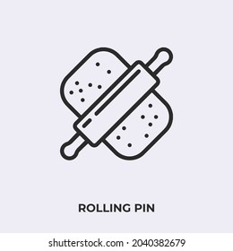 rolling pin icon vector. Linear style sign for mobile concept and web design. rolling pin symbol illustration. Pixel vector graphics - Vector.