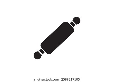 rolling pin icon vector silhouette isolated in white background