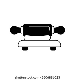 rolling pin icon with white background vector stock illustration