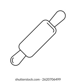 rolling pin icon with white background vector stock illustration
