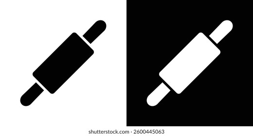 Rolling pin icons vectors set in solid style.