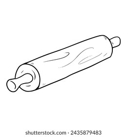 rolling pin illustration outline vector	