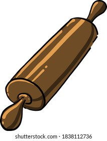 Rolling pin, illustration, vector on white background