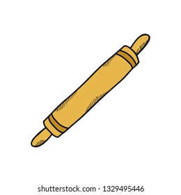 rolling pin kitchen tool doodle icon