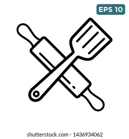 rolling pin - kitchen utensil icon vector design template