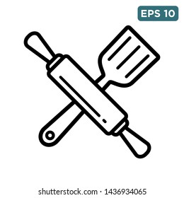 rolling pin - kitchen utensil icon vector design template