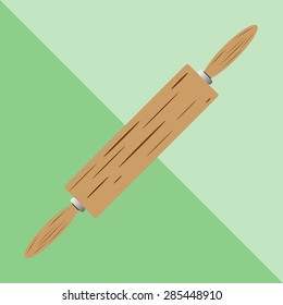 Rolling pin. Kitchen utensils and equipment. Vector icon.