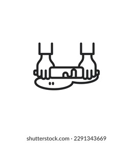 Rollenstift, Knetteig umrissen Symbole. Vektorgrafik. Einzeln Symbol geeignet für Web, Infografiken, Interface und Apps.