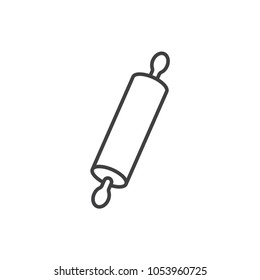 Rolling pin line icon.