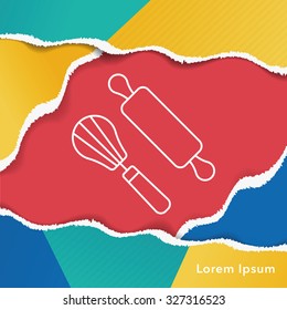 Rolling pin line icon