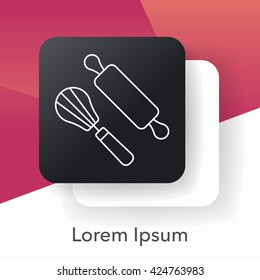 Rolling pin line icon